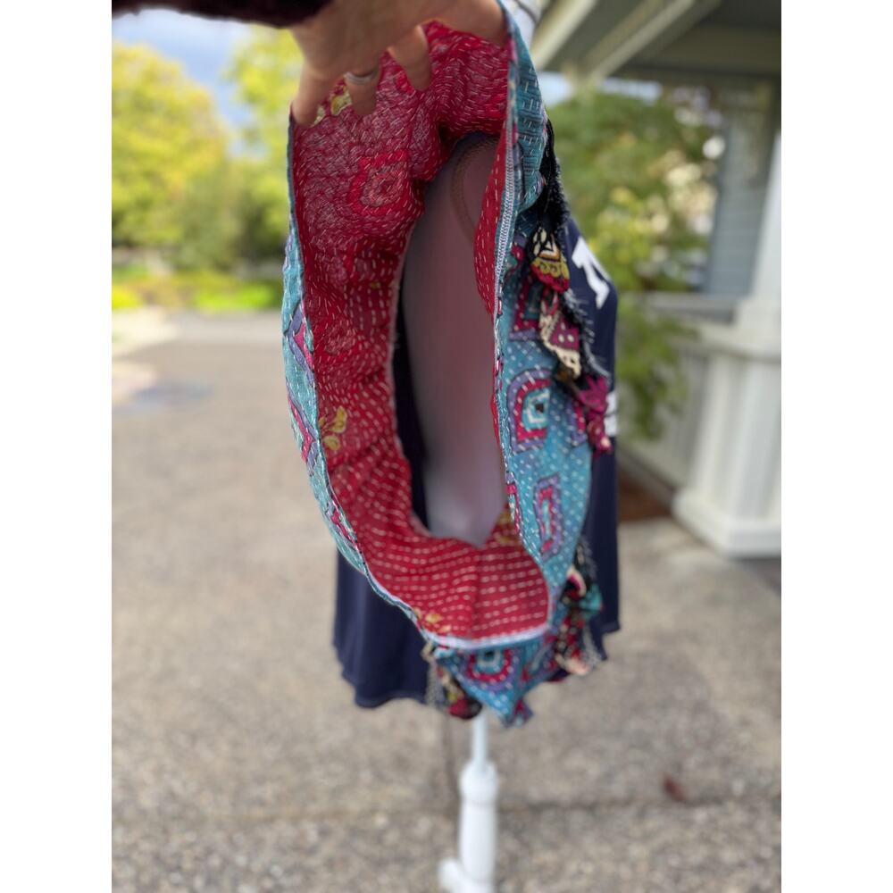 NYPD Upcycled Kantha Fabric Tunic Poncho ONE SIZE | SAME DAY SHIP or NEXT DAY - Picture 10 of 11